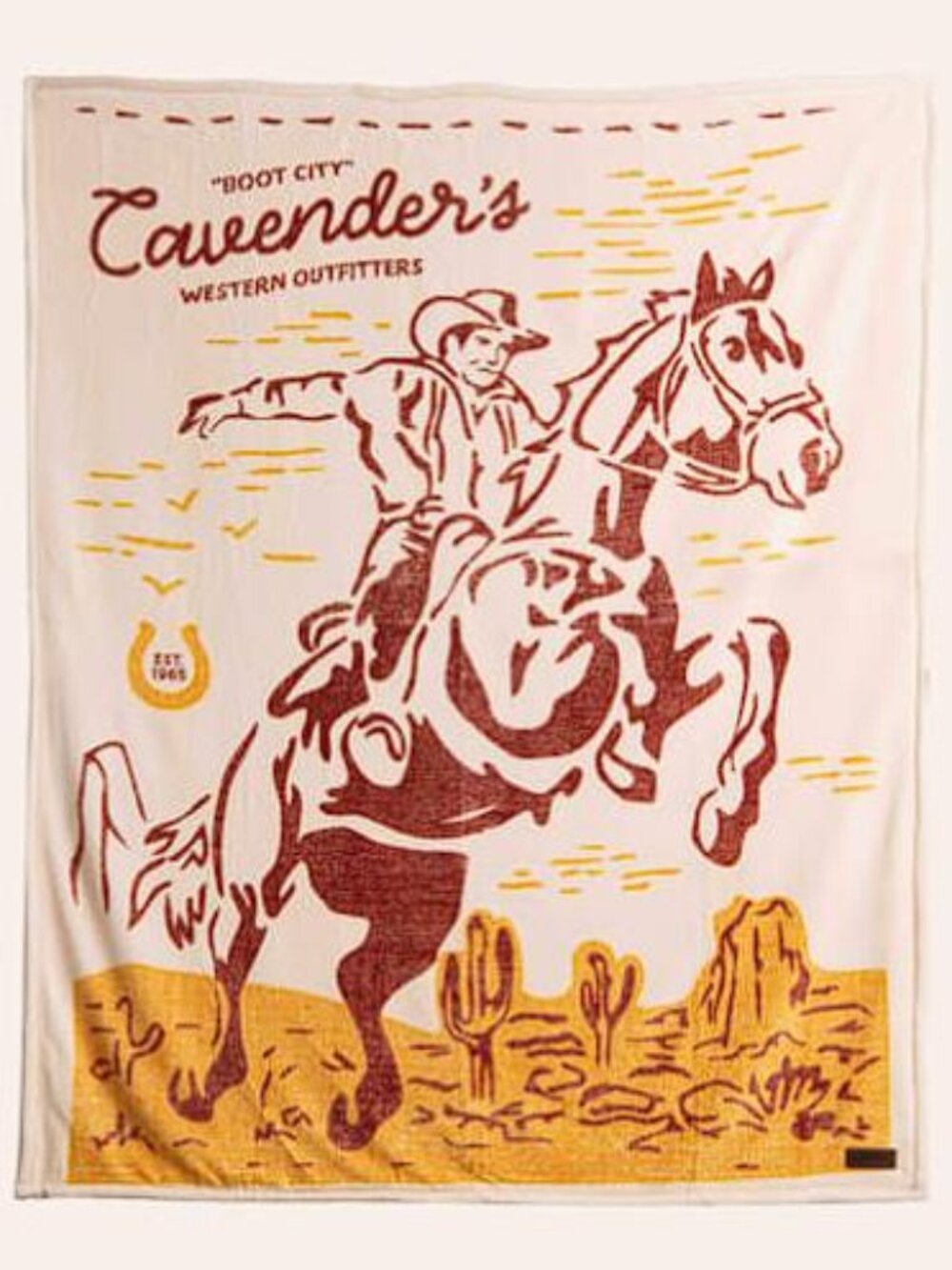 CAVENDER'S Rust & Gold Desert Cowboy Plush Throw